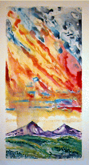 Barry's Fire, monoprint